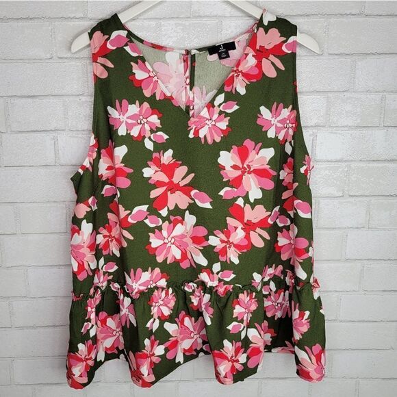 Jason Wu Pink Green Floral Sleeveless Tank - Picture 1 of 5